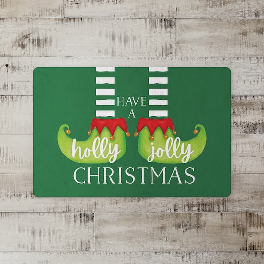 Have a Holly Jolly Christmas Elf Floor Mat